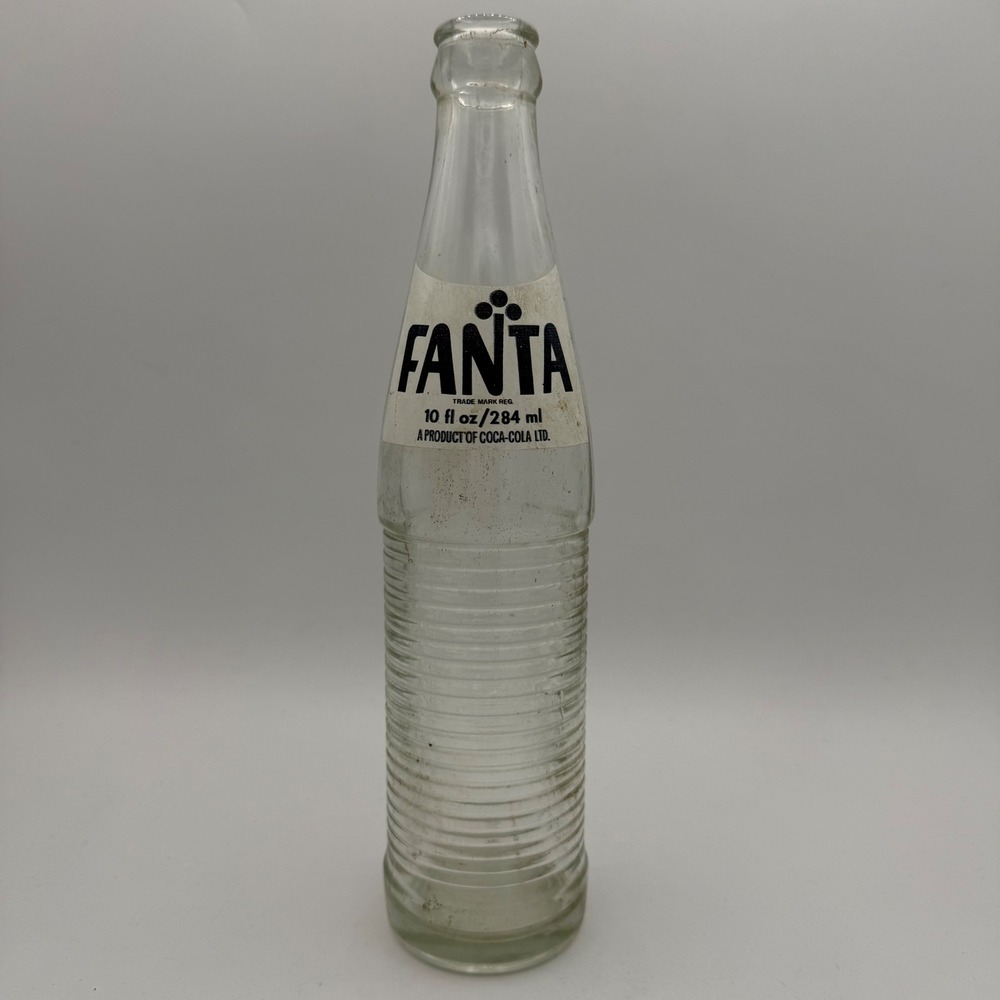 Vintage Fanta Soda Bottle 10 fl oz Coca-Cola Ltd Ribbed Glass Collectible 60s